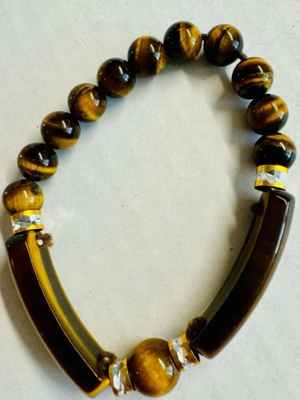 Vintage 4 PIece Hand Crafted Brown Tiger Eye jewelry lot.